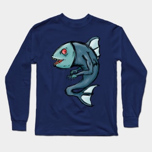 Fish Monster Sketch Long Sleeve T-Shirt